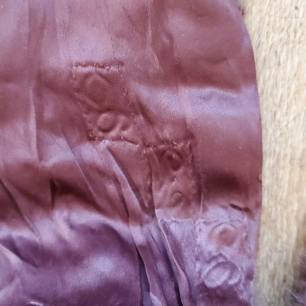 Vintage real fur shawl stole with pockets S/M